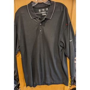Nike Golf Men's XL Dri-Fit Black‎ Long Sleeve 1/4 Button Pullover